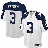 Nike Men & Women & Youth Cowboys #3 Brandon Weeden Thanksgiving White Team Color Game Jersey,baseball caps,new era cap wholesale,wholesale hats